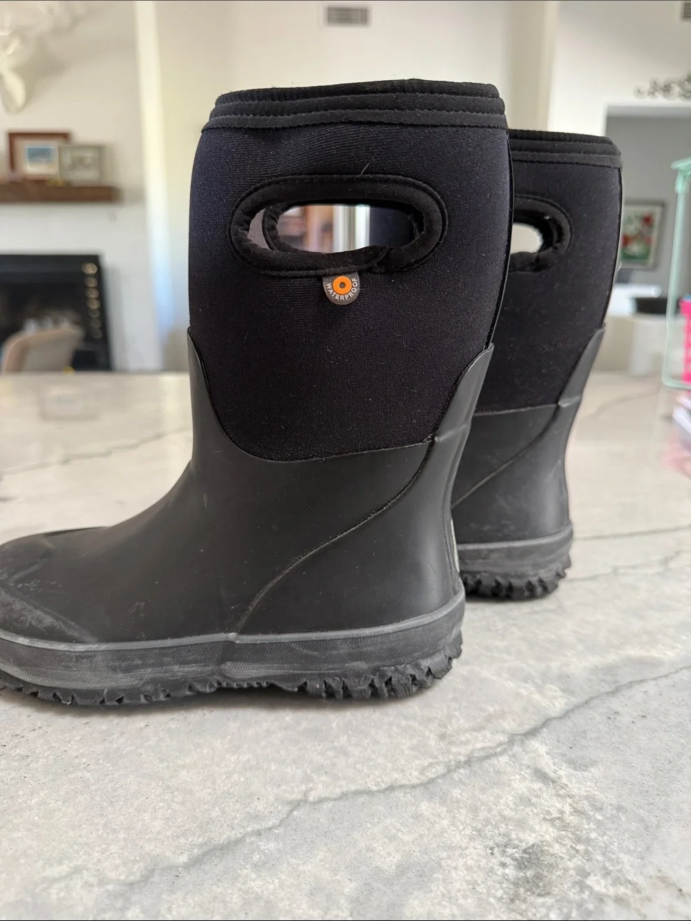 Bogs Kids Black Waterproof Neoprene Rain Boots